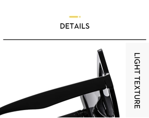 Close-up detail of butterfly sunglasses side hinge showing lightweight black frame texture