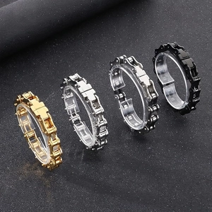 Bracciale Catena Da Moto In Acciaio Inossidabile Maglia Da Bicicletta Stile Punk Industriale Lucidato Gioielli Uomo