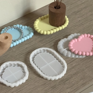 Siliconen mallen met bubbelrand voor DIY hars onderzetters en opbergtrays
