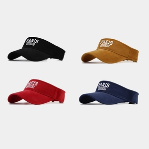 Cappello Visiera Parasole Ricamo Lettere Paris French Cotone Regolabile Berretto Baseball Senza Top Per Donne Uomini Spiaggia