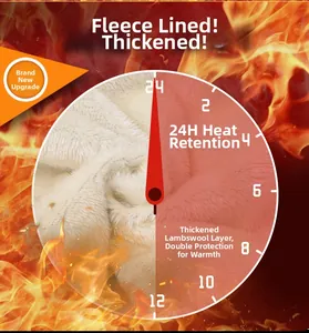 Dettaglio in pile di agnello bianco spesso con ritenzione del calore per 24 ore