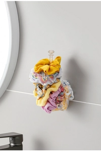 L-shaped crystal wall hook for hair scrunchie storage and headband display organizer