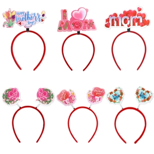 Serre-tête Décoratif Fête des Mères Happy Mother's Day I Love Mom Cœur Fleur Feutre Plastique Cadeau Fête Accessoires Photo Coiffure Festive