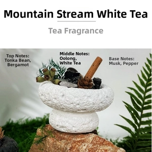 Detailed notes of Mountain Stream White Tea essential oil diffuser stone scent layers