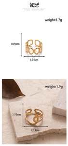 Adjustable gold plated stainless steel rings with minimalist 1.7g and 1.9g designs