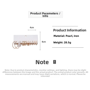 12-piece geometric metal hoop earrings set with pearls and iron details on display card