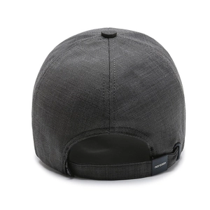 Rückansicht der dunkelgrauen Baseballkappe für Herren mit verstellbarem Gurtband