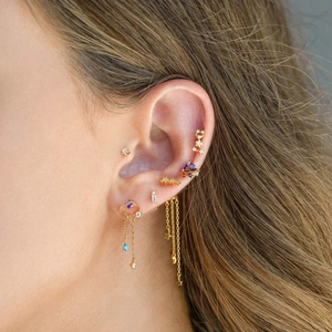 Star Moon Dangle Tassel Earrings With 925 Sterling Silver Earring Post 18K Gold Plated Brass Zircon Elegant Jewelry Women