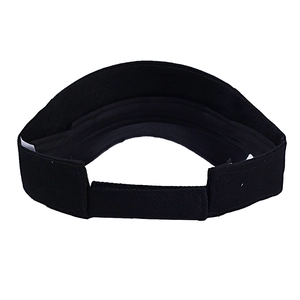 Adjustable black athletic sun visor hat with buckle detail for running and sports