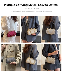 Multiple ways to wear the sparkling evening clutch bag with gold chain strap