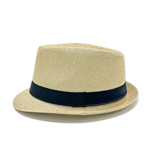 Classic British style straw fedora jazz hat with black band for men and women