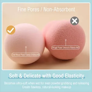 Dual ultra-soft makeup sponges with fine pores for even powder application and elasticity