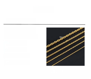 Detailed comparison of 18K gold plated stainless steel rope chain in various widths