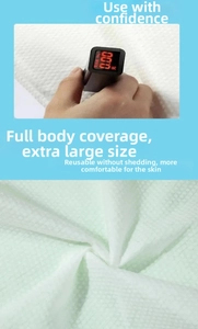 Detail of thickened disposable bath towel with honeycomb texture and zero fluorescence test