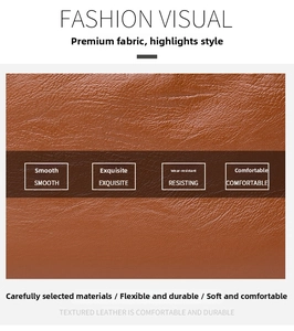 Macro shot of durable brown textured lychee leather with a smooth and soft finish