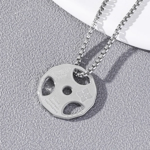 Collier Pendentif Plaque De Poids Barbell En Acier Inoxydable Citation Inspirante Fitness Musculation Gym Bijoux Hommes