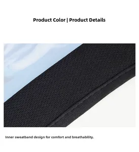 Detail of the black breathable honeycomb mesh lining and sweatband of the sun hat