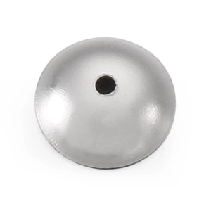 Polished silver stainless steel round spacer bead with center hole for DIY jewelry making