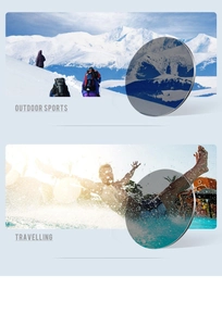 Polarized lenses for square driving glasses showing anti-glare effect for outdoor sports