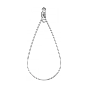 Detailed view of teardrop silver stainless steel earring frames for DIY jewelry making