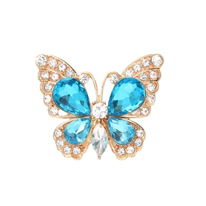 Charm papillon en cristal étincelant avec strass bleus pour accessoires de bijoux DIY