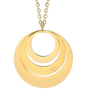 Minimalist 18k gold triple interlocking circles pendant necklace for men and women