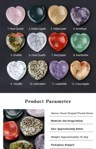 Macro detail of a 40mm heart-shaped worry stone with a thumb groove for crystal healing
