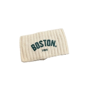 Bandeau de sport en tricot beige avec broderie Boston 1630 pour l'automne et l'hiver