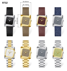 Catalogue détaillé des montres Scottie 9732 carrées avec bracelets en cuir et métal
