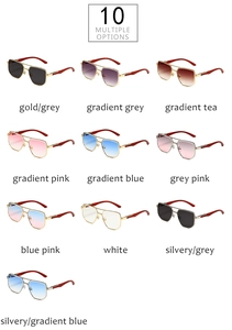 Selection of 10 vintage square frame sunglasses with various gradient lens colors