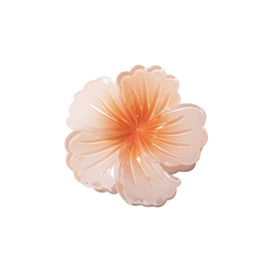 Pink and orange gradient flower hair claw clip for women beach vacation styling