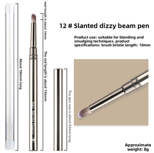 Detail of 12# metal nail art dyeing brush with dimensions and protective storage tube