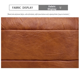 Macro display of soft brown leather fabric with clear texture and high glossy finish