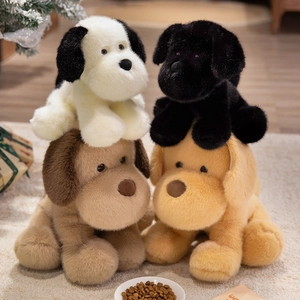 Simpatico Cane Di Peluche Simulazione Golden Retriever Cucciolo Seduto Velluto Di Visone Cotone PP Animale Peluche Decorazione Casa Regalo Bambini