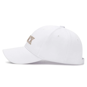 Verstellbare weiße Unisex-Baseballkappe mit goldener 'LUCK'-Stickerei für Outdoor-Sportarten