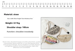 Size chart showing oxford leopard print fanny pack dimensions 30x15x9cm for outdoor use