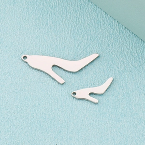 Eleganti ciondoli a scarpa con tacco alto in argento per gioielli fai-da-te