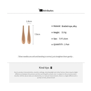 Detailed size chart for long teardrop earrings with dimensions 7.9cm by 1.8cm