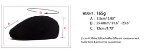 Größentabelle mit 55-60 cm Kopfumfang für die Herren Winter-Strickmütze Schiebermütze