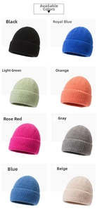 Collection de bonnets en maille chaude en huit couleurs avec revers classique