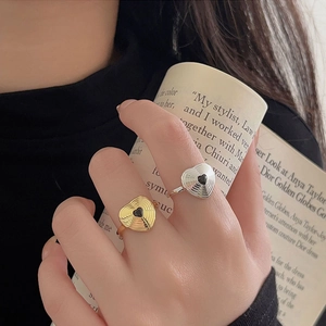 925 Sterling Silver Heart Ring in Gold and Silver finish worn on model hand