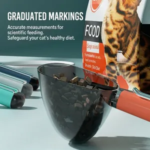 Paletta per alimenti animali con scala graduata e manico a clip in acciaio inossidabile