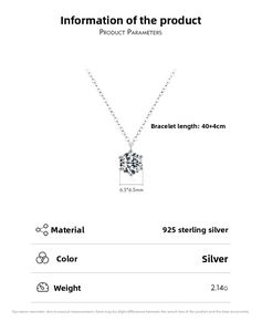 Detail of 925 sterling silver necklace with classic 6.5mm brilliant-cut solitaire diamond