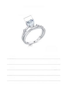Detail specifications of 0.80Ct heart-cut silver ring with 6mm moissanite and 925 stamp