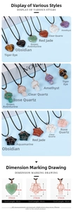 Macro shot of assorted crystal pendants with handmade wire wrap and 45cm cord