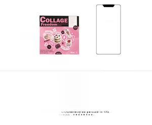 Size comparison of a 15cm x 12cm dessert themed deco sticker book against a phone