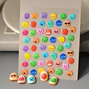 5D Relief Nail Art Stickers Emoji Smiley Face Colorful DIY Adhesive Waterproof Manicure Decoration Women Girls