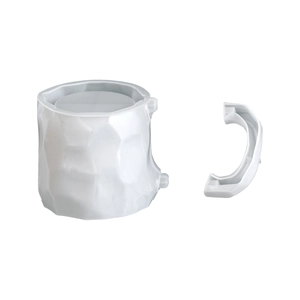 Stone texture silicone mold for DIY candle holders and resin cups with handle
