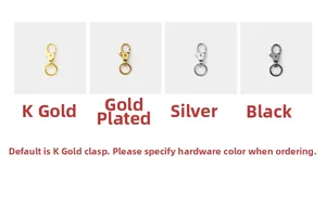 Detail von Metall-Karabinerverschlüssen in Gold, Roségold, Silber und Gun-Black