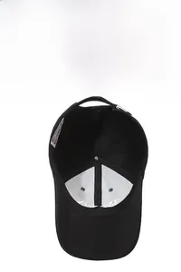Detail view of the breathable cotton interior and white structural support of the baseball cap